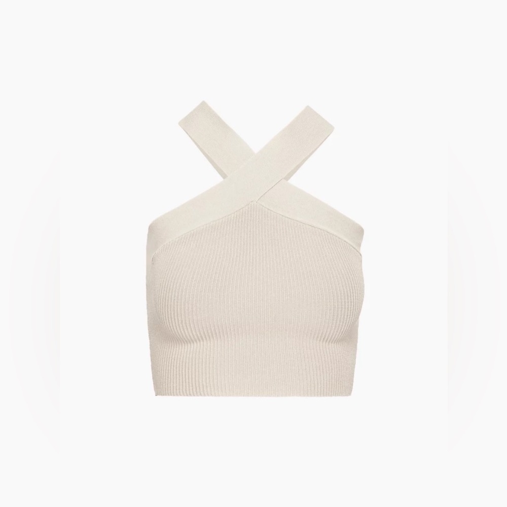 Aritzia Babaton Sculpt Knit Criss Cross Cropped Tank